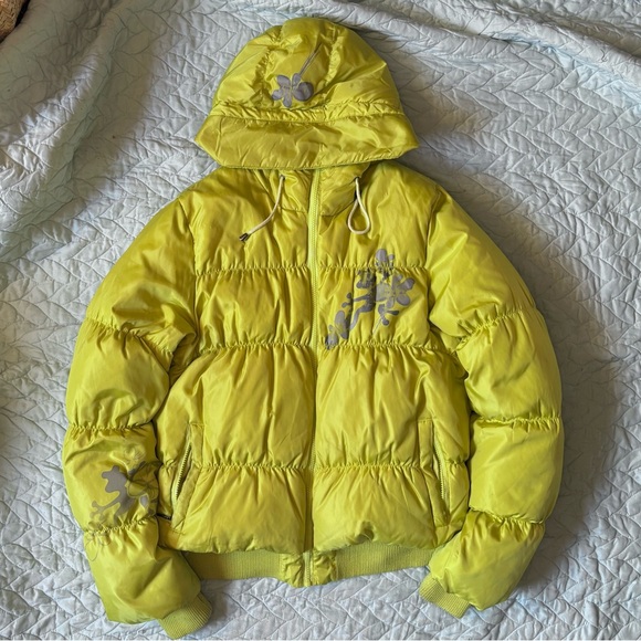 Vintage Yellow/Green Cop.Copine Puffer Jacket - Picture 2 of 5